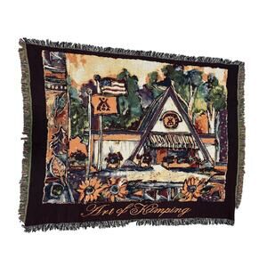 KOA “Art of Kamping” Tapestry Lap Blanket – Woven Camping Throw & Sunflowers